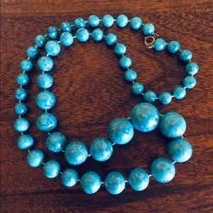 Blue Beaded Fashion Necklace
